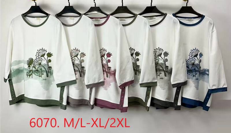 Bluzki damskie Roz M/L-XL-2XL, Mix Kolor Paczka 12 szt